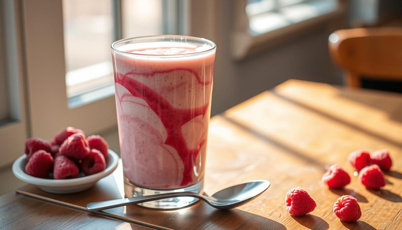 Creamy Raspberry Smoothie with White Chocolate