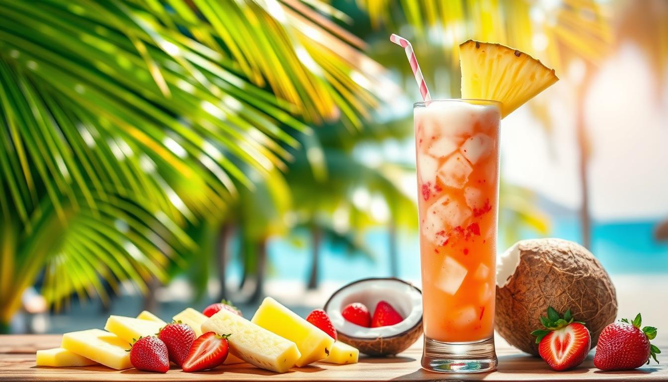 Pineapple Coconut and Strawberry Slush